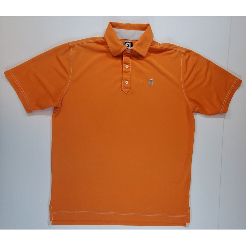 FootJoy Athletic Fit Polo Shirt Men's Large Orange Short Sleeve Golf
